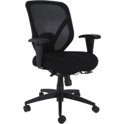 Lorell Executive Mesh High-Back Office Chair - Black Seat Color - Fabric Seat Material - Black Back Color - Mesh Back Material - High Back - 5-star Base - Armrest - 1 Each