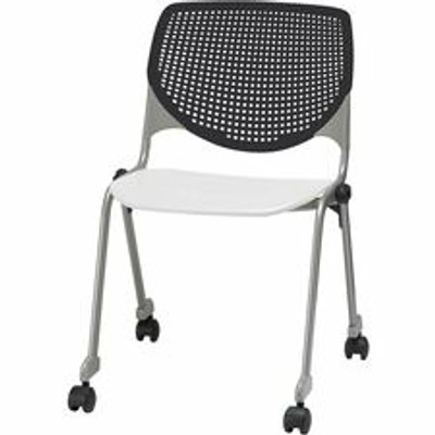 KFI Stacking Chair - Black, White - 1 Each