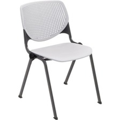 KFI Stacking Chair - Light Gray Seat Color - Polypropylene Seat Material - Light Gray Back Color - Polypropylene Back Material - Steel Frame Material - Four-legged Base - 1 Each