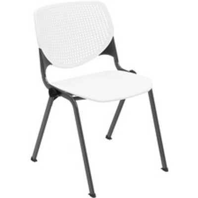 KFI Stacking Chair - White Seat Color - Polypropylene Seat Material - White Back Color - Polypropylene Back Material - Steel Frame Material - Four-legged Base - 1 Each