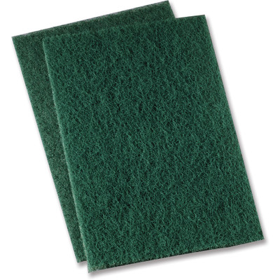 Genuine Joe Heavy-duty Scouring Pad - 3.5" Width x 3.5" Depth - 15 / Carton - Polyester Blend - Green