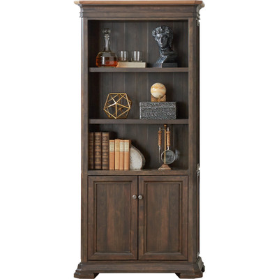 Martin Sonoma Veneer Bookcase - 14" Height x 36" Width x 78" Depth - 2 Door(s) - 3 Adjustable Shelf(ves) - Material: Wood Veneer - Finish: Dark Roast - 1 Each