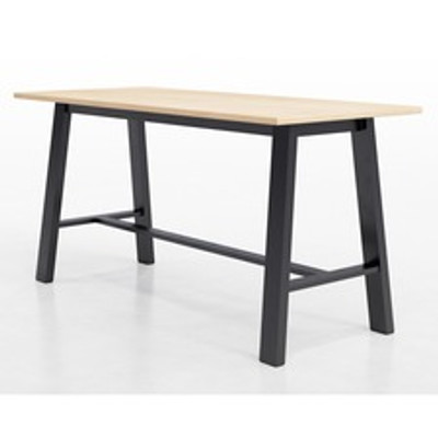 KFI Midtown Base Cafe Table - 36" Table Top Width x 72" Table Top Depth - Assembly Required - Maple - Solid Wood Top Material - 1 Each