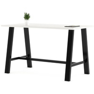 KFI Midtown Base Cafe Table - 36" Table Top Width x 72" Table Top Depth - Assembly Required - White - Solid Wood Top Material - 1 Each