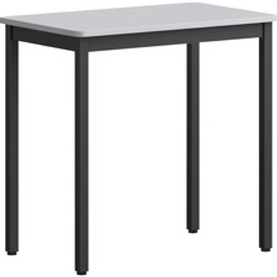 Lorell Utility Table - Gray Rectangle, Laminated Top - Powder Coated Black Base - 500 lb Capacity - 30" Table Top Width x 18.13" Table Top Depth - 30" Height - Assembly Required - Melamine Top Material - 1 Each