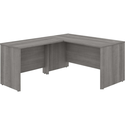 Bush Business Furniture Studio C Platinum Laminate Desking - x 60" Width x 30" Depth Desk, x 42" Width x 24" Depth Return - Finish: Platinum Gray, Thermofused Laminate (TFL) - 1 Each