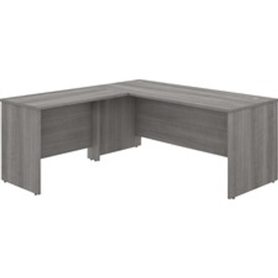 Bush Business Furniture Studio C Platinum Laminate Desking - x 72" Width x 30" Depth Desk, x 42" Width x 24" Depth Return - Finish: Platinum Gray, Thermofused Laminate (TFL) - 1 Each