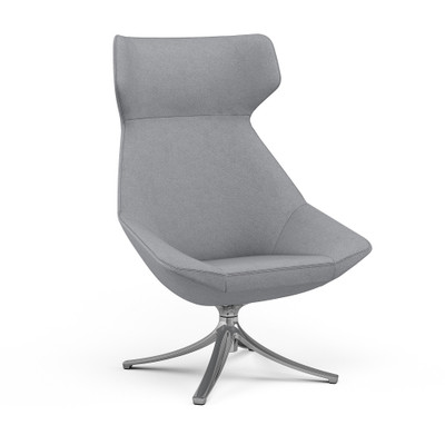 9 to 5 Seating Jax High-back Lounge Chair with Swivel Base - Dove Seat Color - Fabric Seat Material - Dove Back Color - Fabric Back Material - High Back - Four-legged Base - 1 Each