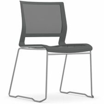 9 to 5 Seating Kip Stack Chair - Gray Seat Color - Chrome Frame Color - Sled Base - 1 Each