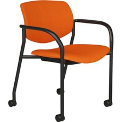 9 to 5 Seating Shuttle Mobile Stack Chair - Latte Seat Color - Plastic Seat Material - Latte Back Color - Plastic Back Material - Black Frame Color - Four-legged Base - 1 Each