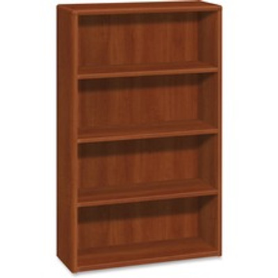 HON 10700 Bookcase - 57.1" Height x 36" Width x 13.1" Depth - 4 Shelve(s) - Waterfall Edge - Material: Laminate - Finish: Cognac