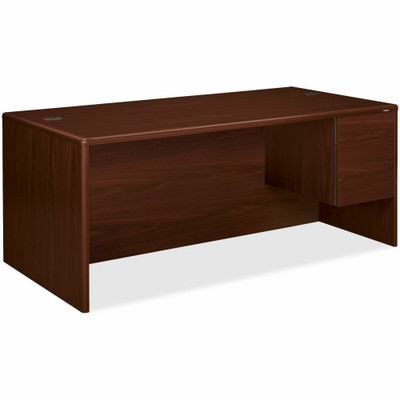 HON 10700 H10785R Pedestal Credenza - 29.5" Height x 72" Width x 36" Depth - 2 x Box, File Drawer(s)Right Side - Waterfall Edge - Finish: Mahogany - 1 Each