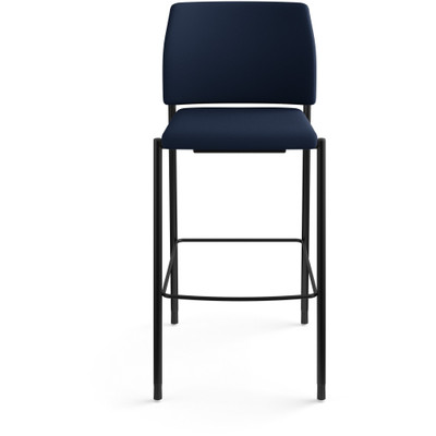 HON Accommodate Sitting Stool - Navy Back Color - Fabric Back Material - Textured Black Frame Color - Steel Frame Material - Navy - Polyester Fabric