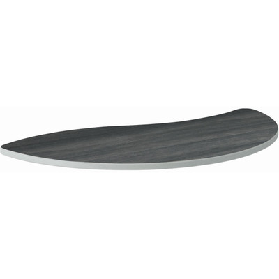 HON Build Series Wisp Shape Tabletop - Half Round Top - 25" to 34" Adjustment x 54" Width x 30" Depth - Sterling Ash - 1 Each