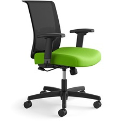 HON Convergence Chair - Pear Seat Color - Fabric Seat Material - Black Back Color - Mesh Back Material - Black Frame Color - 5-star Base - Pear - 1 Each