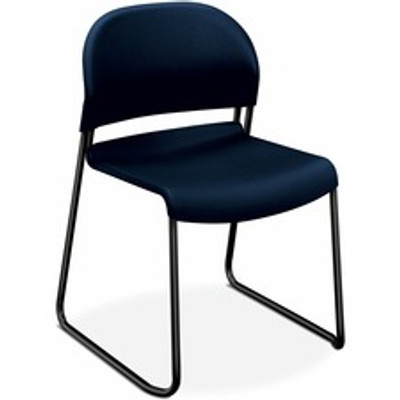 HON GuestStacker Chair - Polymer Seat Material - Plastic Back Material - Black Frame Color - Steel Frame Material - Plastic - 4 / Carton