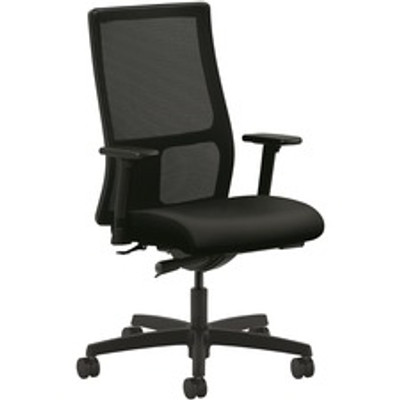 HON Ignition Chair - Black Seat Color - Vinyl Seat Material - Black Back Color - Mesh Back Material - Black Frame Color - Mid Back - 5-star Base - Black - 1 Each