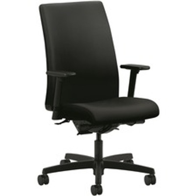 HON Ignition Chair - Black Seat Color - Vinyl Seat Material - Black Back Color - Fabric Back Material - Black Frame Color - Mid Back - 5-star Base - Black - 1 Each