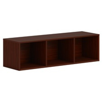 HON Mod Wall Mounted Storage | Open | 48"W | Traditional Mahogany Finish - 39.8" Height x 48" Width x 14" Depth - Finish: Mahogany - 1 Each