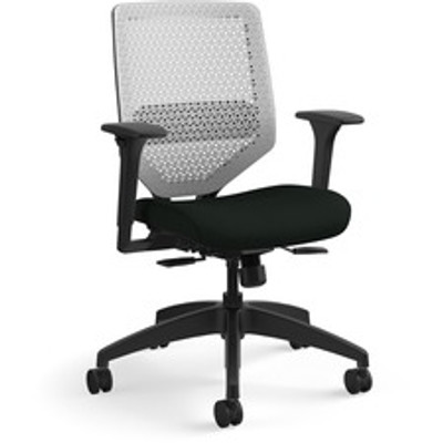 HON Solve Chair - Black Seat Color - Vinyl Seat Material - Titanium Back Color - Black Frame Color - Mid Back - Black - 1 Each