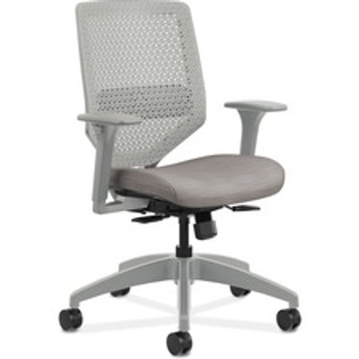 HON Solve Chair - Fabric Seat Material - Titanium Back Color - Black Frame Color - Mid Back - Sterling - 1 Each
