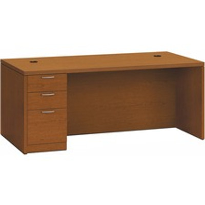 HON Valido H115896L Pedestal Desk - 29.5" Height x 72" Width x 36" Depth - 3 x Box, File Drawer(s)Left Side - Ribbon Edge - Finish: Bourbon Cherry
