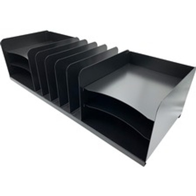 Huron Vertical/Horizontal Combo Desk Organizer - 11 Compartment(s) - Horizontal/Vertical - 8" Height x 30" Width x 11" Depth - Durable - Black - Steel - 1 Each
