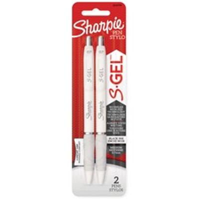 Sharpie S-Gel Pen - 0.7 mm Medium Pen Point - Retractable - Black Ink - White Barrel - 2 / Pack