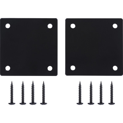 Lorell Mounting Plate for Modular Device - Black - Iron - 2 / Pack