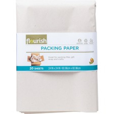 Duck Brand Flourish Recycled Packing Paper - 24" Width x 24" Length - Dust-free, Non-adhesive - Brown - 6 / Pack