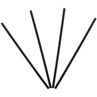 Banyan Black Straws - Unwrapped - 7.8" Length - Black - 2500 / Carton