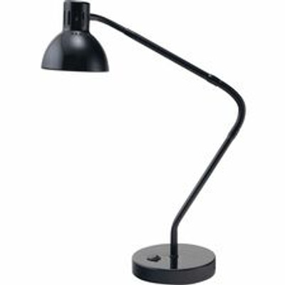 Victory Light V-Light LED Gooseneck Desk Lamp - 18" Height - 5 W LED Bulb - Glossy Black - Gooseneck, Energy Saving, Adjustable Height, Flexible - Metal - Desk Mountable - Black - for Desk, Home, Office