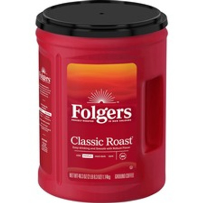 Folgers&reg; Ground Classic Roast Coffee - Medium - 40.3 oz - Ground - Classic Roast - 1 Each