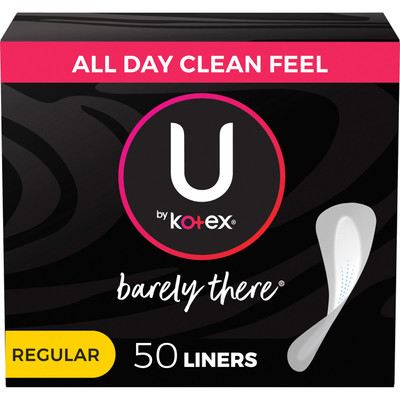 U by Kotex Barely There Panty Liner - Regular - Individually Wrapped - 50/Box - 1 Each