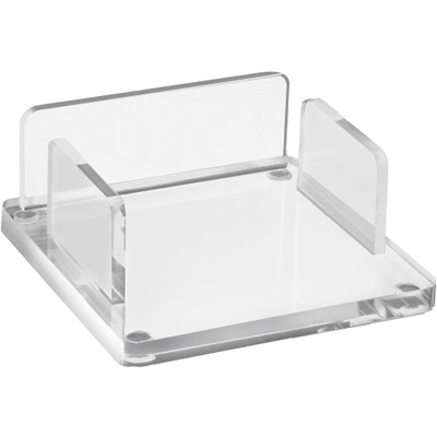 Kantek Note Pad Holder - Support 3" x 3" Media - 1.5" Height x 3.9" Width x 3.9" Depth - Acrylic - Clear - Non-skid Feet - 1 Each