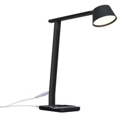 BLACK+DECKER Verve Adjustable LED Desk Lamp - LED Bulb - Adjustable, Dimmable, Adjustable Brightness, Clock, Durable, Wireless Charging, Swivel Base, Color Changing Mode - Aluminum - Desk Mountable - Black - for Desk - Alexa Supported