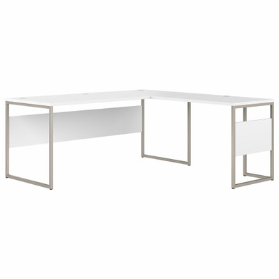 Bush Business Furniture Hybrid Collection White Desking - 29.9" Height x 71" Width x 71.3" Length - Finish: White - 1 Each