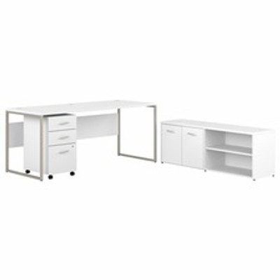 Bush Business Furniture Hybrid Collection White Desking - 29.9" Height x 71" Width x 29.4" LengthFile Drawer(s) - Finish: White - 1 Each