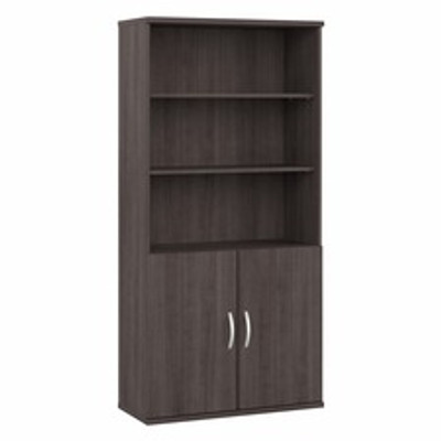 Bush Business Furniture Studio A Storm Gray Office Unit - 72.8" Height x 35.7" Width x 16.2" Depth - 2 Door(s) - 5 Shelve(s) - 3 Adjustable Shelf(ves) - Finish: Storm Gray, Laminate - 1 Each