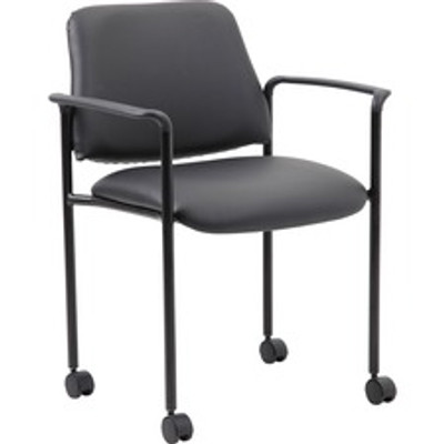 Boss Diamond Stacking Chair - Black Seat Color - Vinyl Seat Material - Black Back Color - Vinyl Back Material - Black Frame Color - Tubular Steel Frame Material - Four-legged Base - Armrest - 1 Each