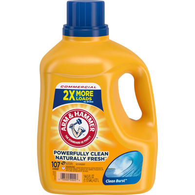 Arm & Hammer Clean Burst Laundry Detergent - Concentrate Liquid - 144.5 fl oz (4.5 quart) - Clean Burst ScentBottle - 1 Each - Yellow, Clear