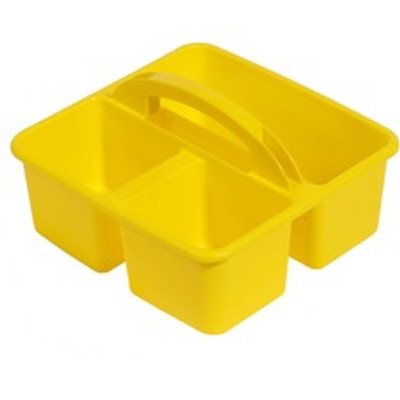 Deflecto Antimicrobial Kids Storage Caddy - 3 Compartment(s) - 5.34" Height x 9.37" Width x 9.32" Depth - Antimicrobial, Lightweight, Portable, Mold Resistant, Mildew Resistant, Durable, Washable, Stackable - Yellow - Polypropylene - 1 Each