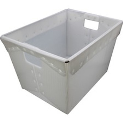 Flipside Translucent Plastic Storage Postal Tote - External Dimensions: 13.3" Width x 11.6" Depth x 18.3" Height - Lid Closure - Plastic - Translucent - For Storage, Moving - 2 / Pack