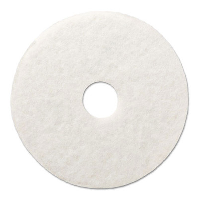 Polishing Floor Pads, 17" Diameter, White, 5/carton Polishing Floor Pads, 17" Diameter, White, 5/carton