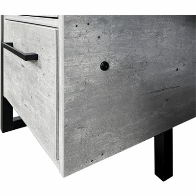 Martin Mason Concrete Laminate Unit - 31" Height x 66" Width x 28" Depth - 7 x File, Storage, Storage Drawer(s) - Double Pedestal - Material: Solid Wood - Finish: Concrete - 1 Each