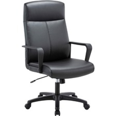 Lorell High-Back Bonded Leather Chair - Black Seat Color - Bonded Leather Seat Material - Black Back Color - Bonded Leather Back Material - High Back - Armrest - 1 Each