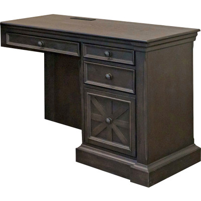 Martin Kingston Return with Pedestal Box 2 of 2 - 30" Height x 44" Width x 21" Depth - 4 x Utility, File Drawer(s) - Material: Wood - Finish: Dark Chocolate, Rub Through - 1 Each