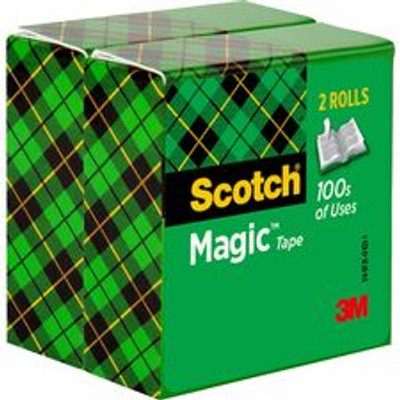Scotch Magic Tape - 72 yd Length x 0.75" Width - 3" Core - Clear - 2 / Pack