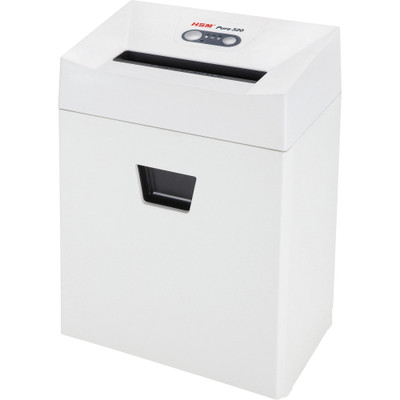 HSM Pure 320c Cross-Cut Shredder - Cross Cut - 9 Per Pass - for shredding Paper - P-3 - 6.60 gal Wastebin Capacity - White