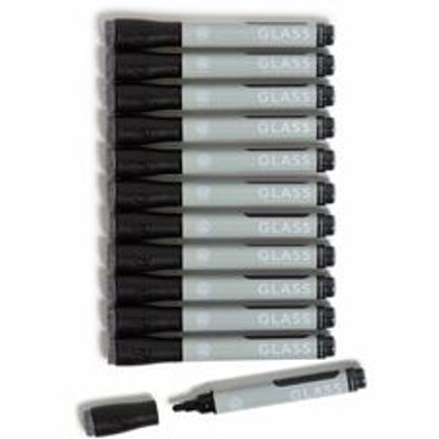 U Brands Magnetic Liquid Dry-Erase Markers - Erasable - Black Ink - 12 / Pack